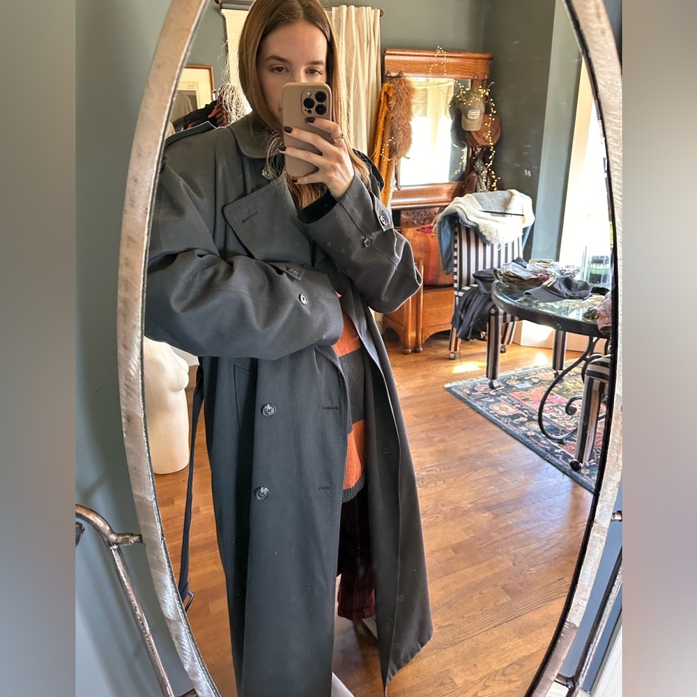 Vintage Christian Dior Le connoisseur Trench double breasted Coat Overcoat 40L - Picture 5 of 16